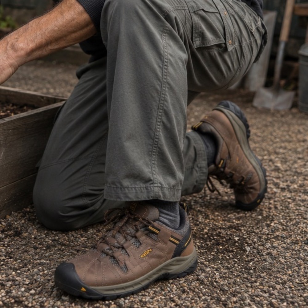 KEEN Utility Lansing Low Steel Toe Work Shoes Mens 12D Brown EH 1023244